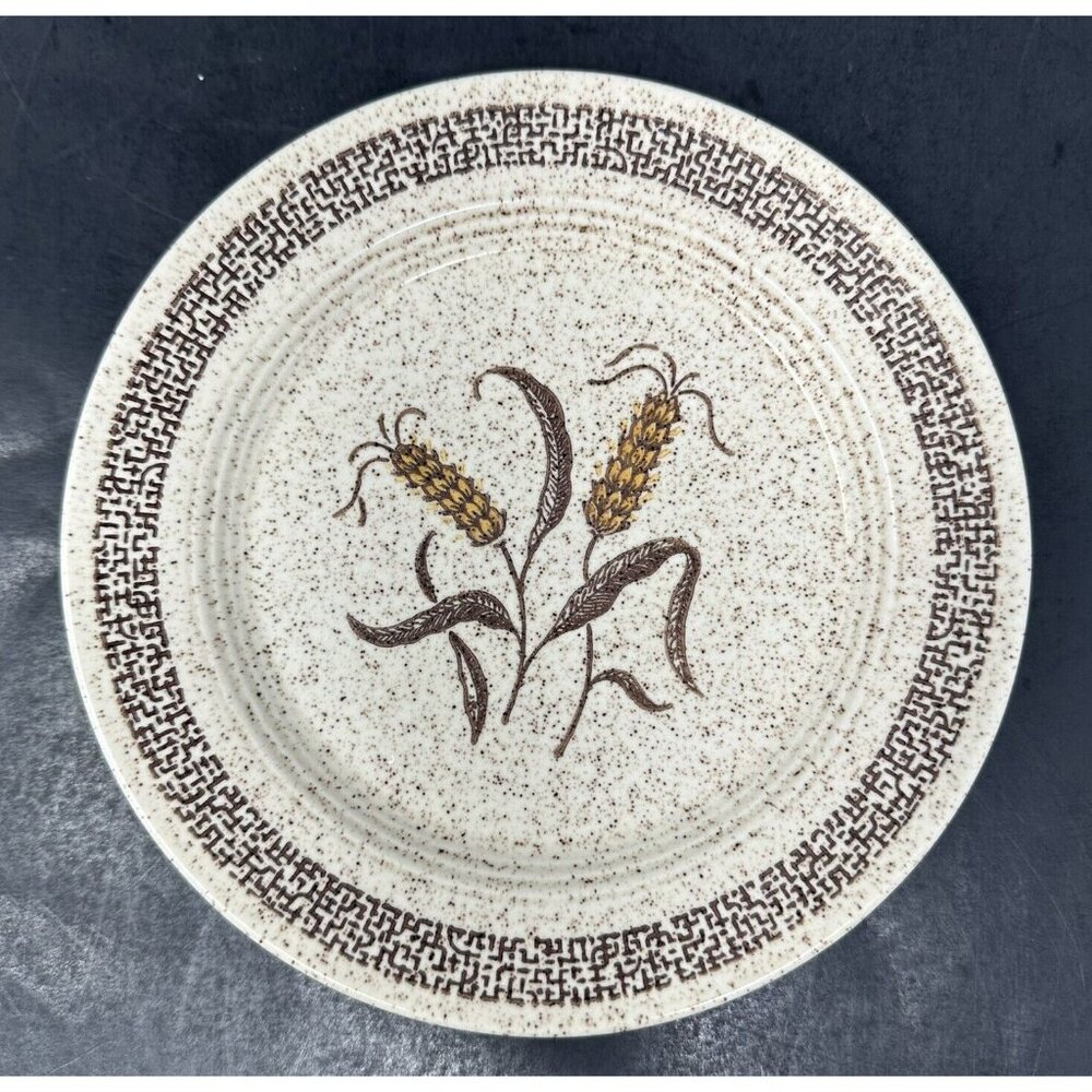 6 HOMER LAUGHLIN COUNTRY WHEAT 7" Plates Table Fair Homestead Harlequin Speckled - Picture 12 of 13